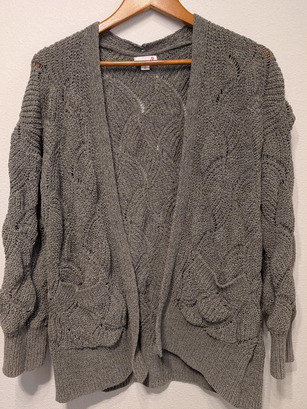 Open-Front Cable Knit Women’s Cardigan Sweater - Olive Green